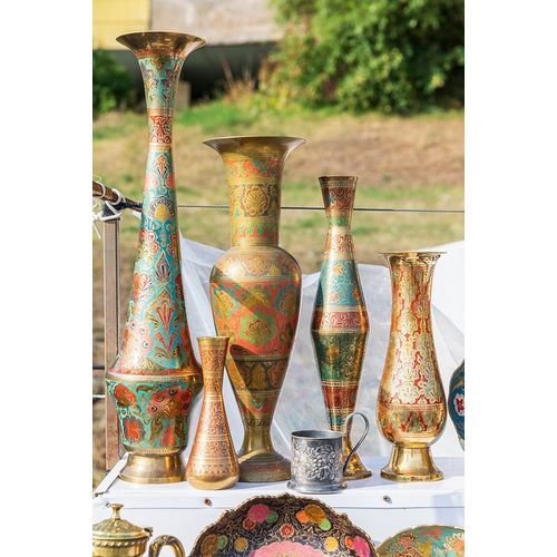 Armenia-Sevan Souvenir vases at market near the Sevanavank Monastery on Lake Sevan
